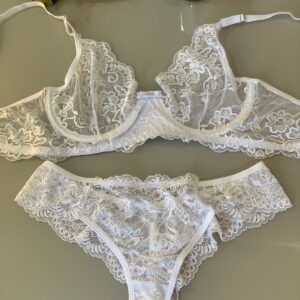 Conjunto de Lingerie Valentina Sem Bojo Liso Branco