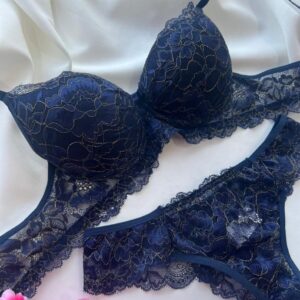 Conjunto de Lingerie Mariah com Bojo Fio de Ouro