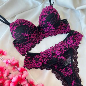 Conjunto de Lingerie Mariah com Bojo Bicolor Pink