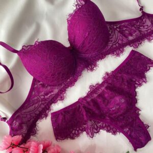 Conjunto de Lingerie Mariah Com Bojo Liso Fucsia