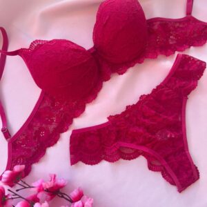 Conjunto de Lingerie Mariah Com Bojo Liso Pink