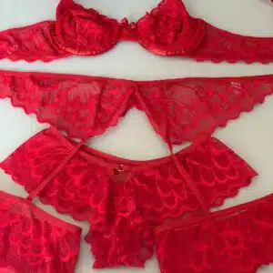 Conjunto de Lingerie Melina Com Cinta-liga